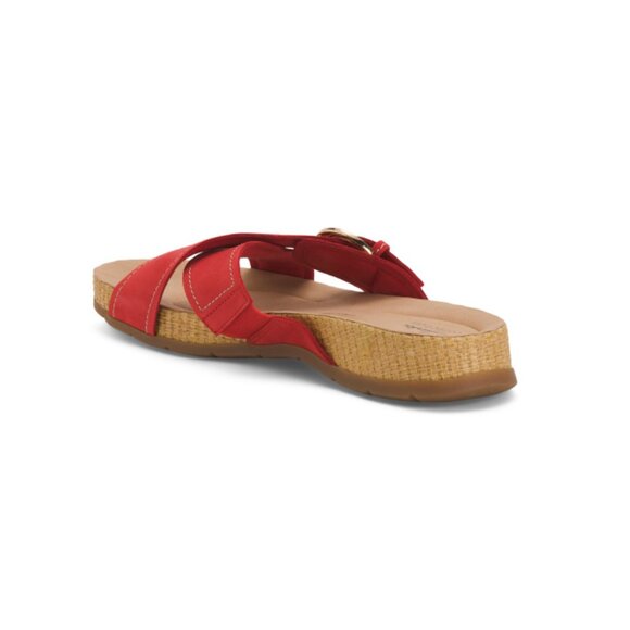 CLARKS Cherry Wide Suede Reileigh May Comfort Sandals - Picture 2 of 2